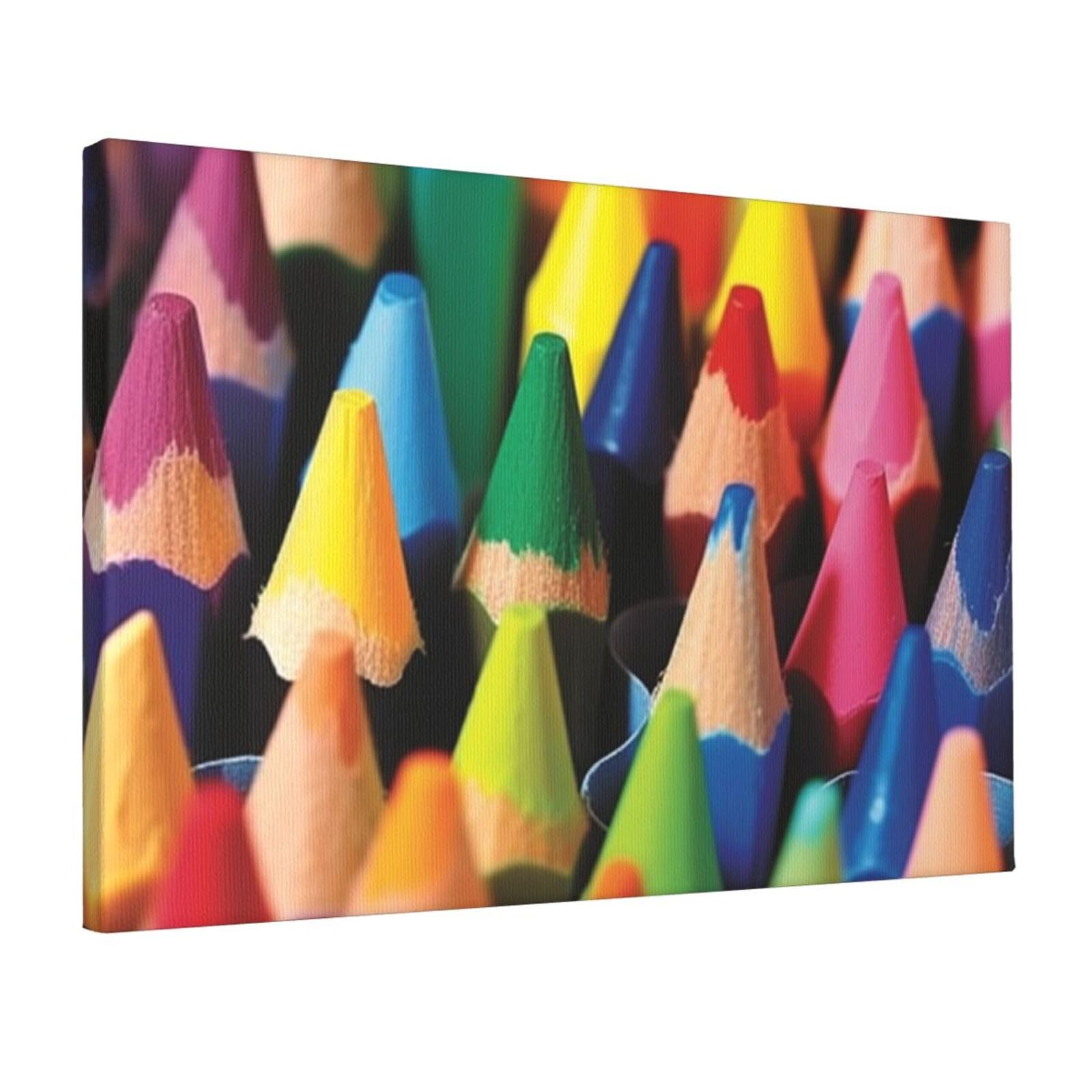 DWVTSLH Crayons Poster Paintings Canvas Wall Art Bedroom Prints Home Decor Hanging Picture Modern Home Artworks Aesthetic for Living Room Office Wall Decor 12x18in Unframed