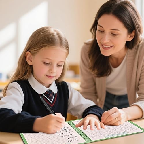 Miniatura 6 de AALGO Grooved Cursive Handwriting Workbook,Reusable Cursive Writing Practice Book for Children and Beginners, Learn Letters, Words & Sentences