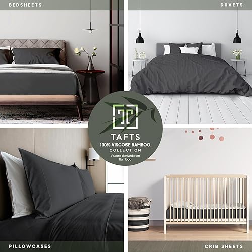 Miniatura 6 de TAFTS-Sábanas de bambú tamaño King - Juego de sábanas de viscosa de bambú 100% puro - Sábanas de bambú 400TC - 4 piezas - 17 pulgadas Deep Pocket -