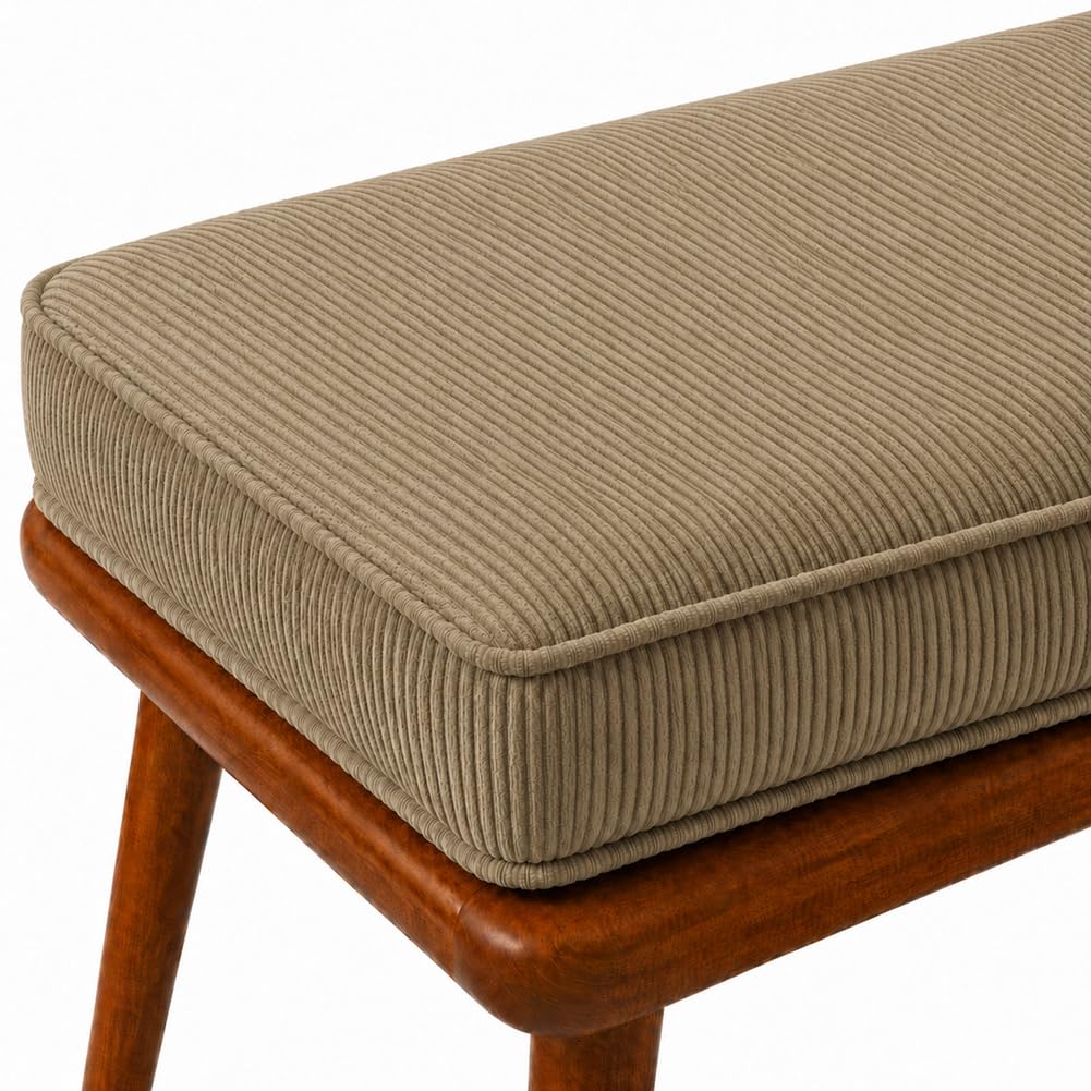 Coussin de banc velours côtelé haut de gamme, assise mousse 50D ferme et durable