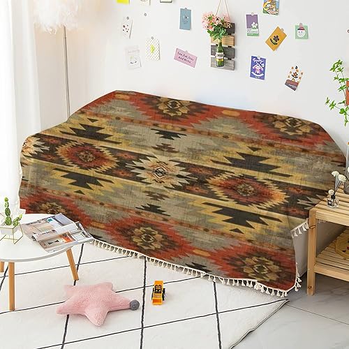 Miniatura 3 de Funda de sofá Navajo geométrica sin costuras con estampado étnico nativo americano del suroeste, funda de sofá, toalla, lavable, mantas, protector