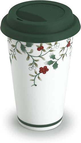 Pfaltzgraff Winterberry - Taza de viaje de porcelana (5-34 pulgadas)