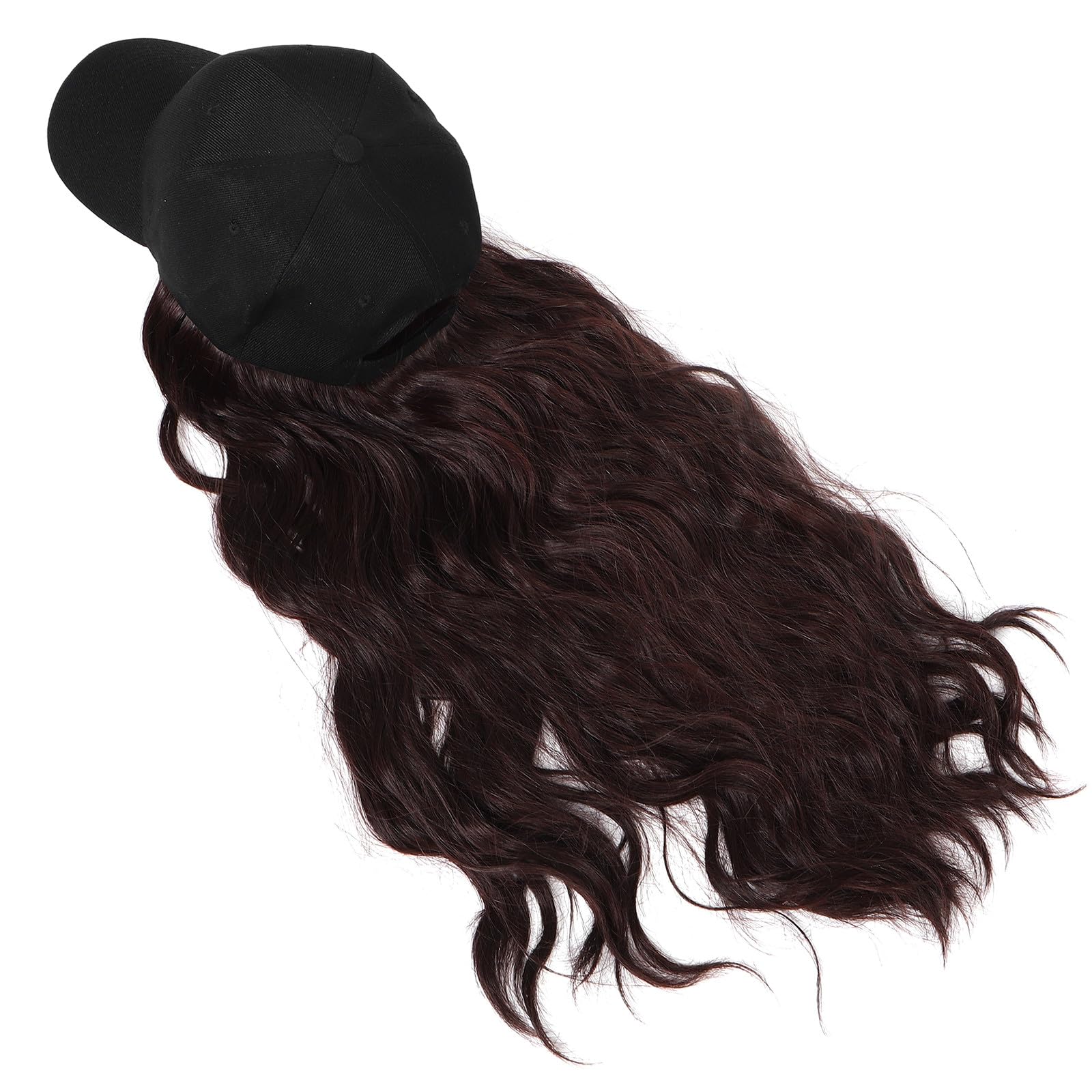 Casquette de baseball postiche cheveux bouclés finition haut de gamme textile - 8