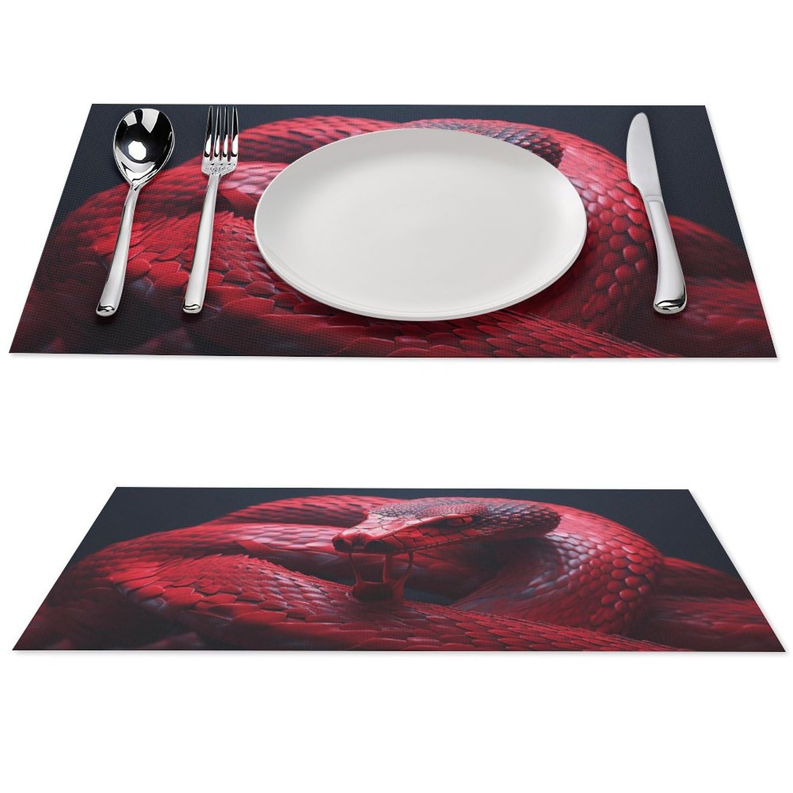 Set de table PVC résistant à la chaleur lot de 4 rectangulaires 30x45 cm gris lavables