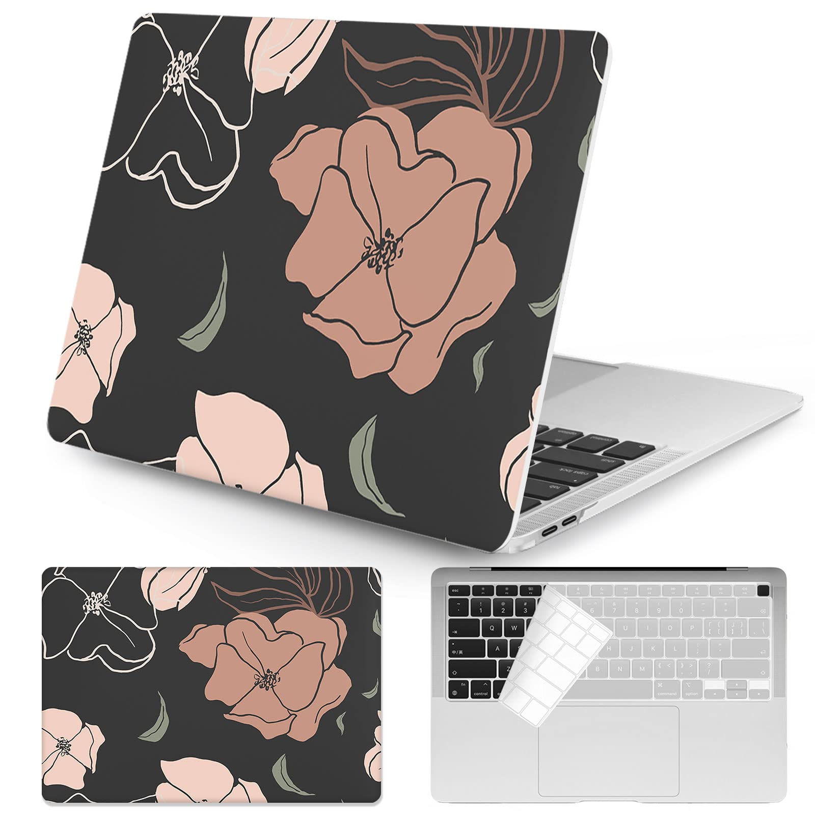 Watbro Compatible with MacBook Air 13 Inch Laptop Case 2020 2019 2018 Released A2179 M1 A2337 A1932,Plastic Hard Shell Protective Case with Keyboard