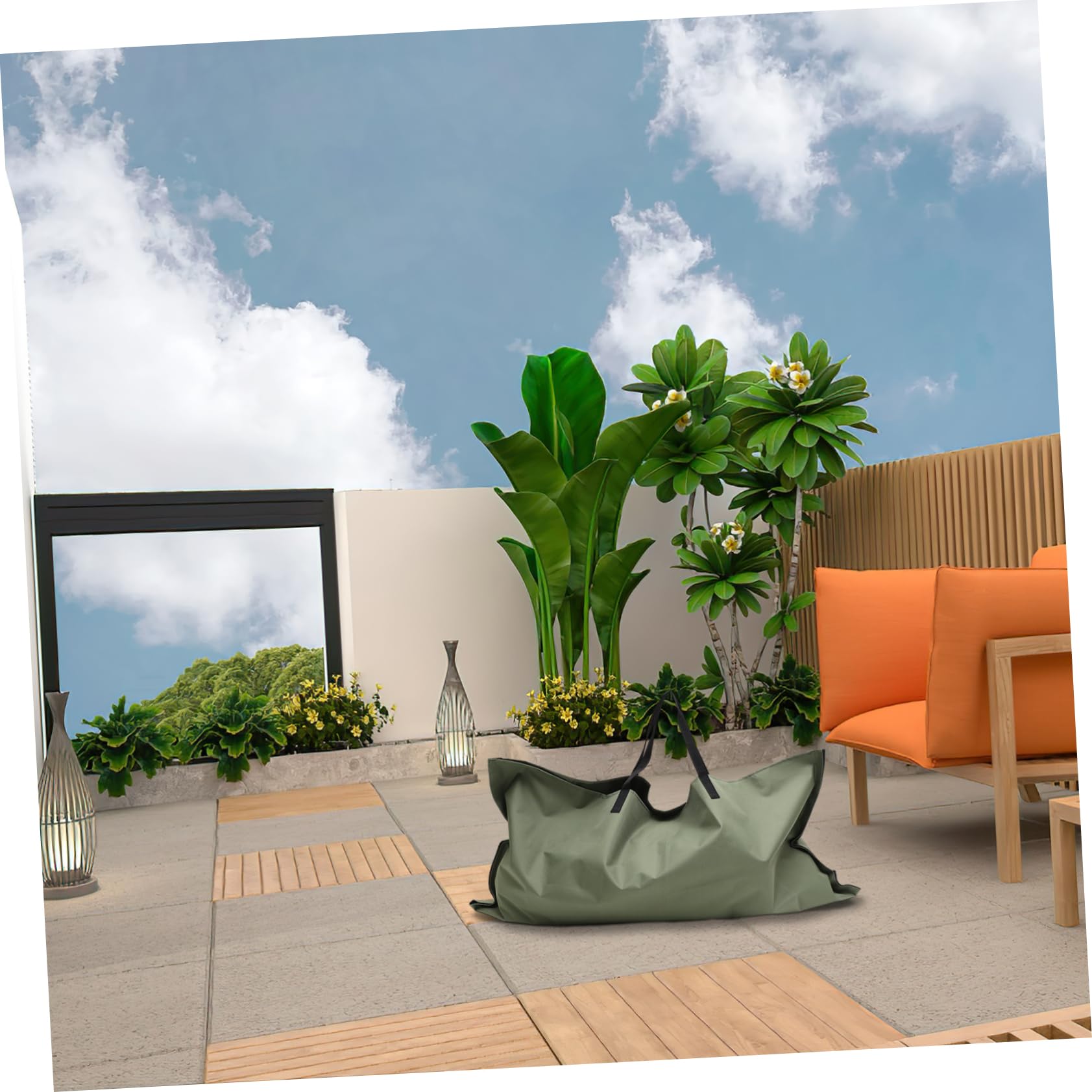 Gogogmee Garden Waste Bag Litter Bags Oxford Cloth Foldable Large Storage Holder