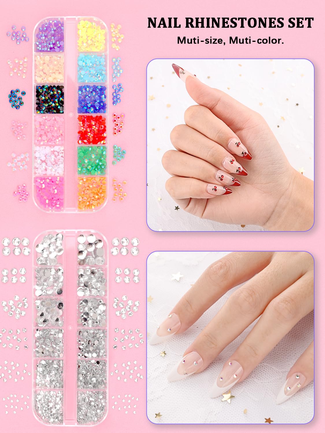 YOOVR Kit de arte de uñas, herramientas de arte de uñas, herramientas de diseño de uñas, kit de decoración de pinceles de uñas, herramienta de punteado de uñas, kit de uñas para principiantes, polvo