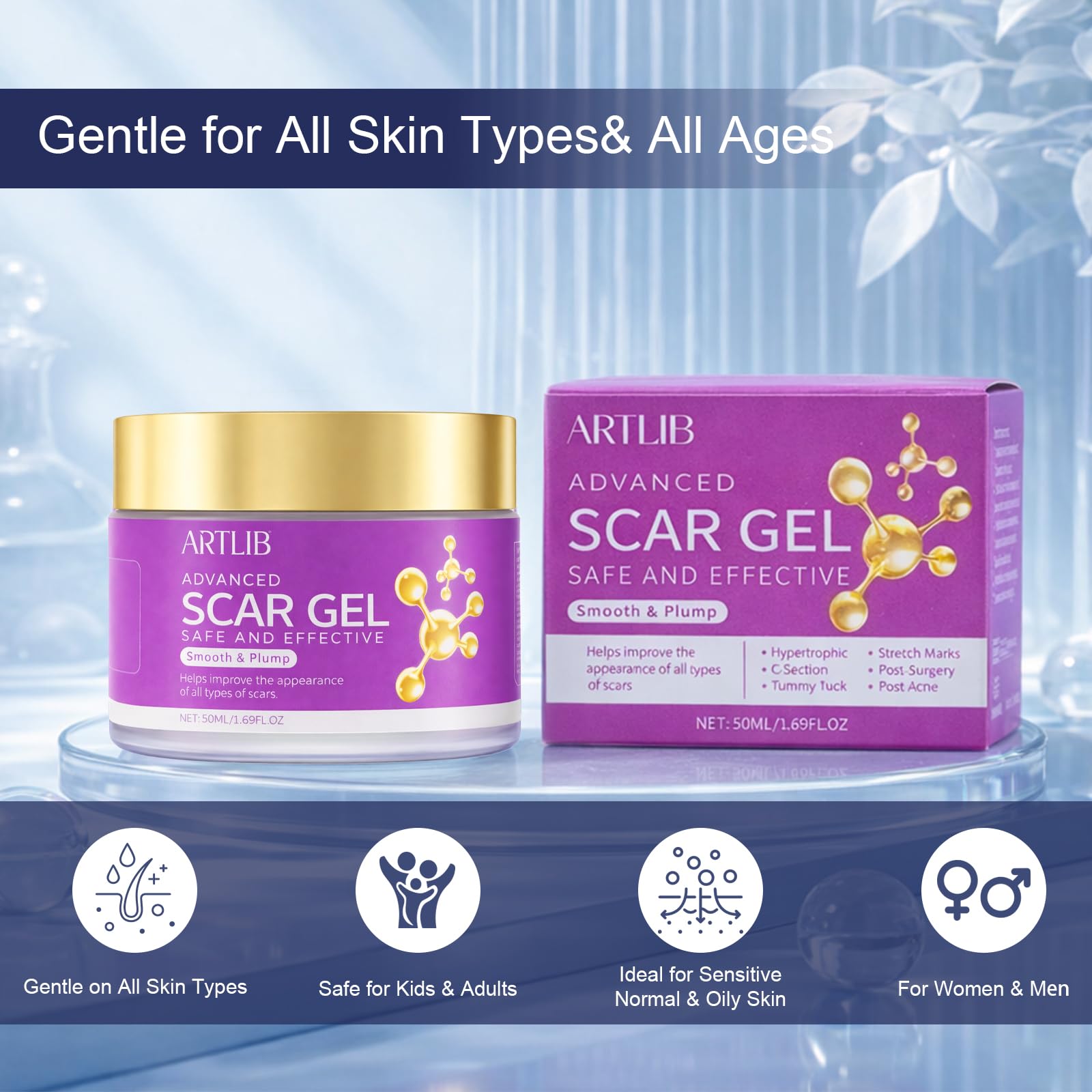 Scar Cream,Silicone Scar Gel,Helps Reduce Surgical Scars,Acne,Burn,Keloids Bump,Stretch Marks, Advanced Scar Removal Cream for Old and New Scars(1.69oz) — Amazon image 8