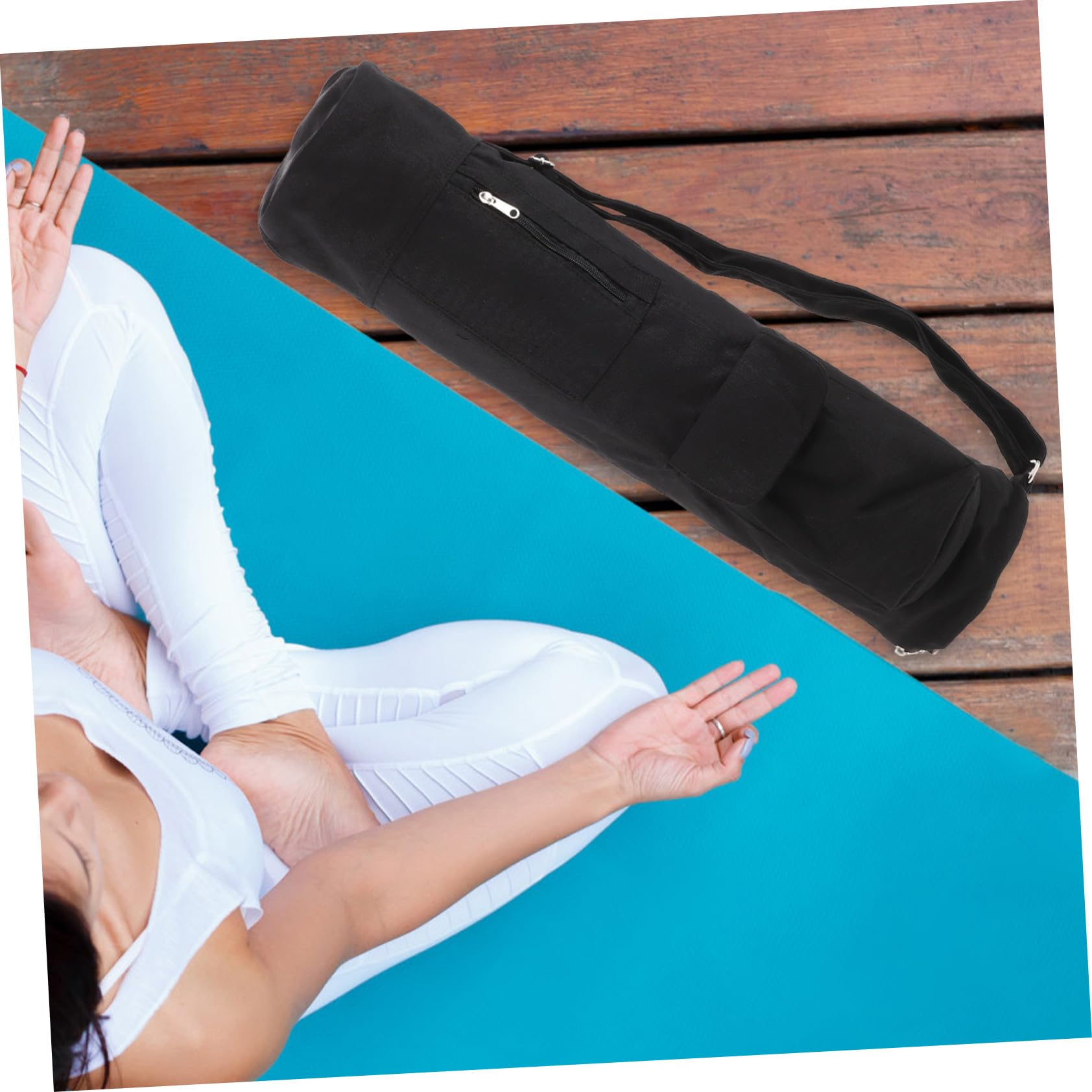 Bolsa para Esterilla de Yoga de Algodón y Lino Ligera Diseño de Cremallera, Adecuado para Amantes del Yoga y Uso al Aire Libre