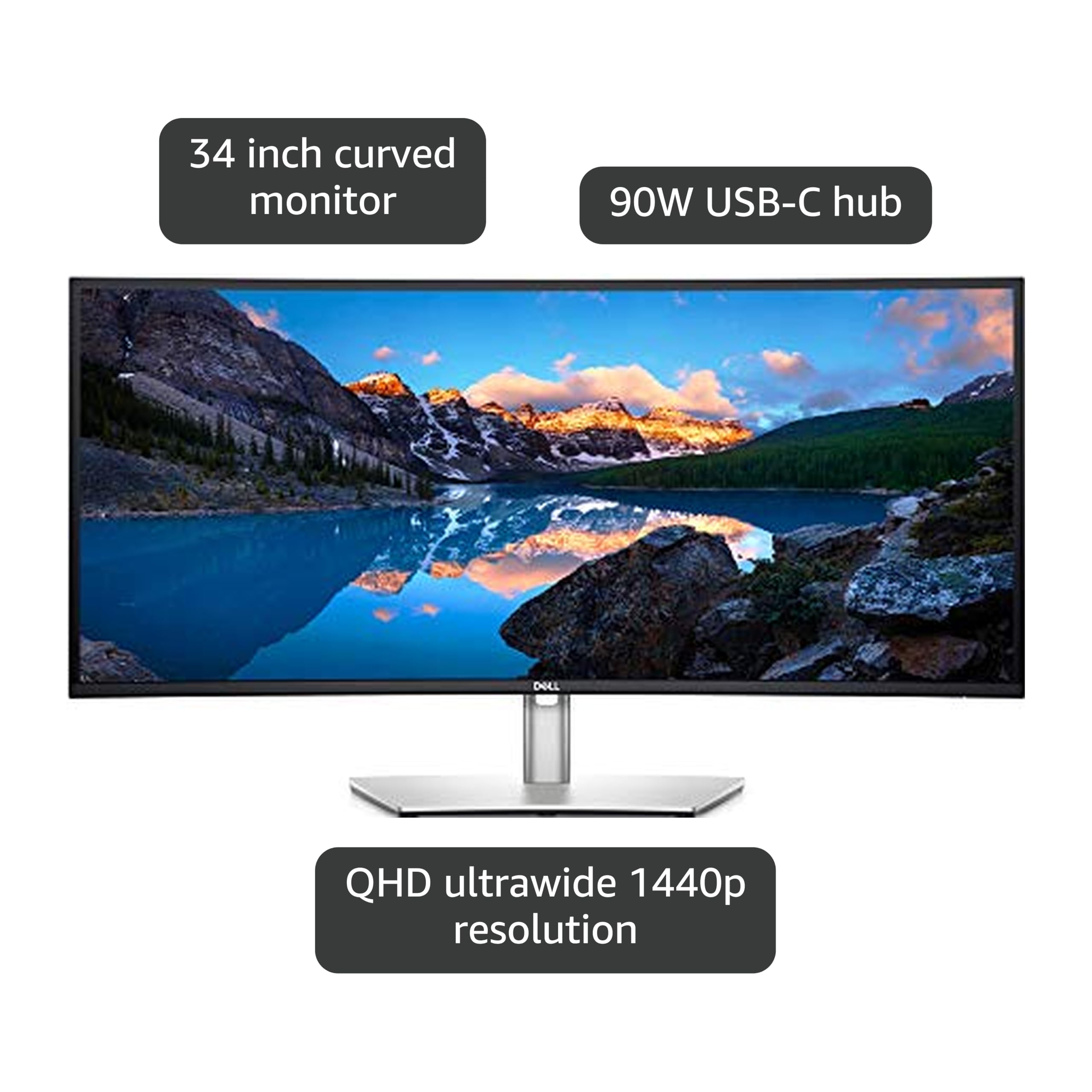 Amazon.com: Dell UltraSharp 34inch QHD Ultra Wide 1440p Curved 90W