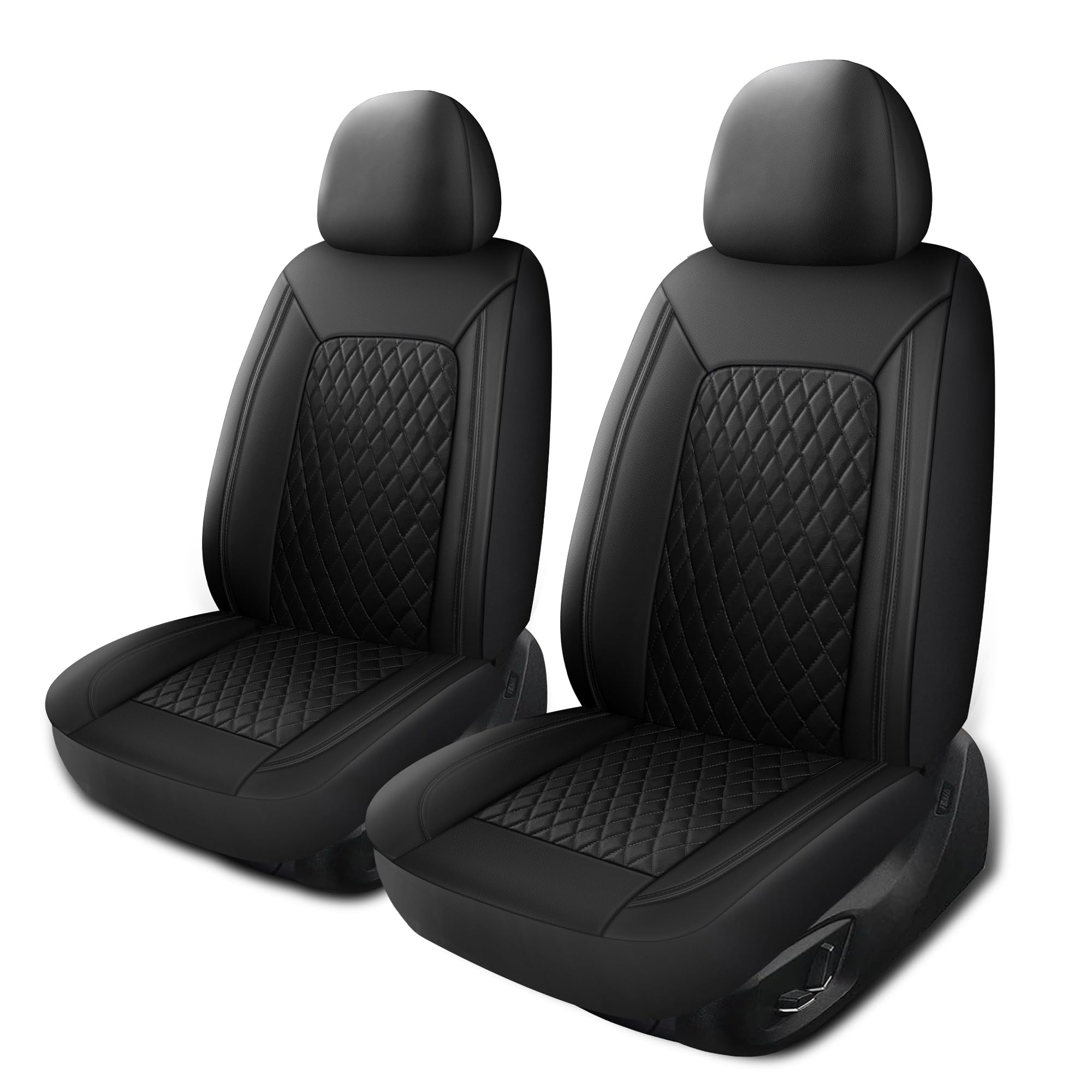 HChengkikz Car Seat Cover, Breathable and Waterproof Leather Seat Covers, Luxury PU Universal Fit Automotive Airbag Compatible for Cars Sedans SUV and