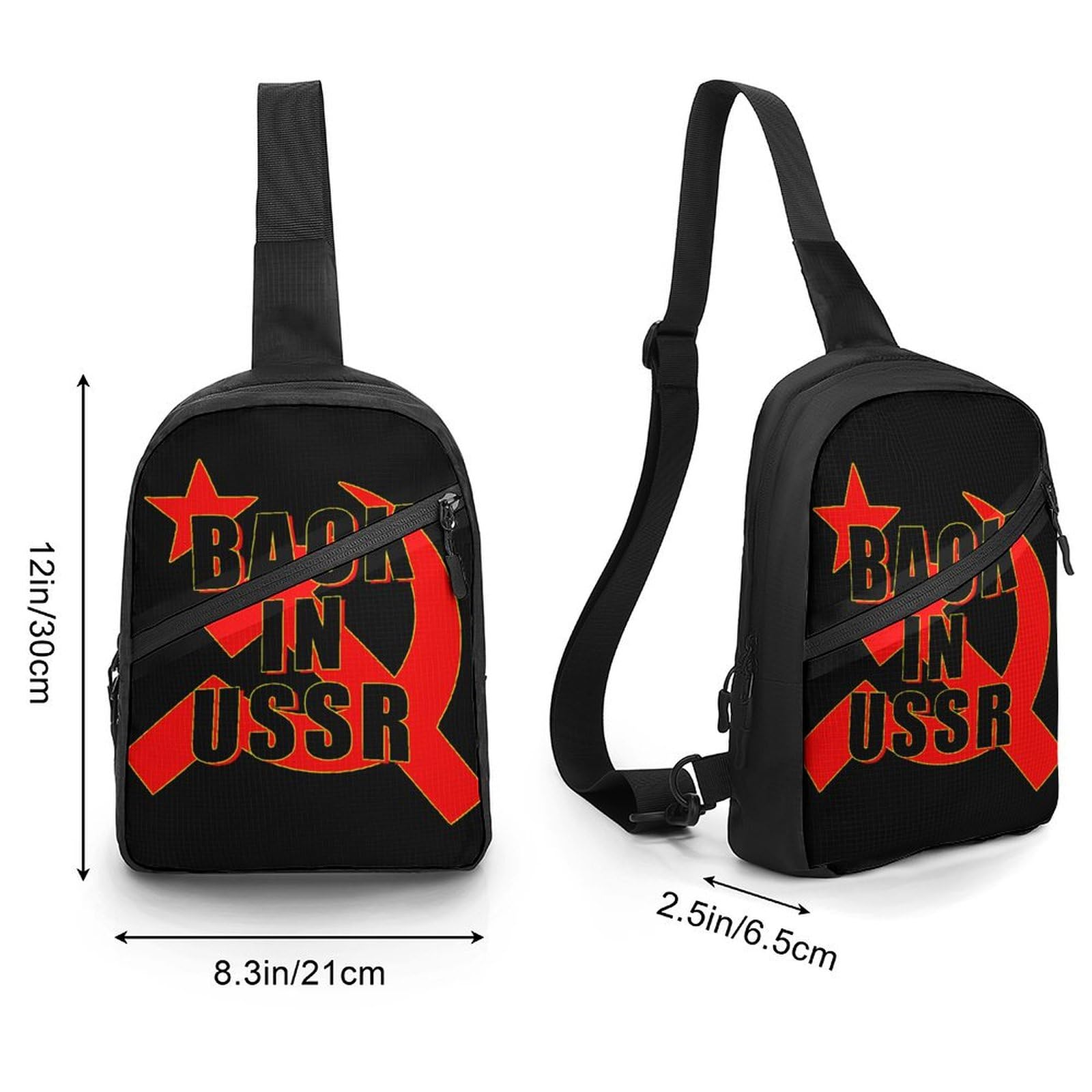 Back in USSR Hammer Chest Bag Foldable Crossbody Unisex Pack Travel Hiking Adjustable Shoulder Straps Sling Bags