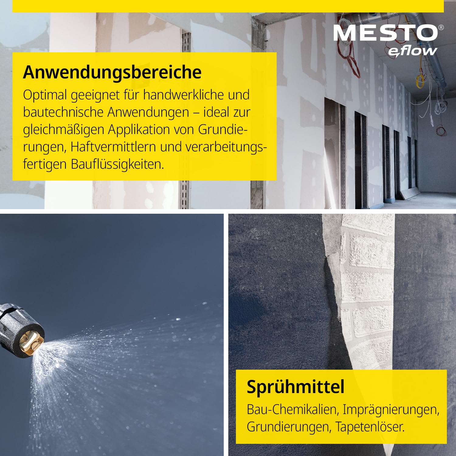 MESTO e.Primer Akku-Drucksprühgerät | Akku Drucksprüher 5 Liter | Für Tiefgrund, Haftgrund & Bauchemikalien | Drucksprüher Akku | Drucksprüher 5L für Handwerk & BAU | Drucksprüher elektrisch