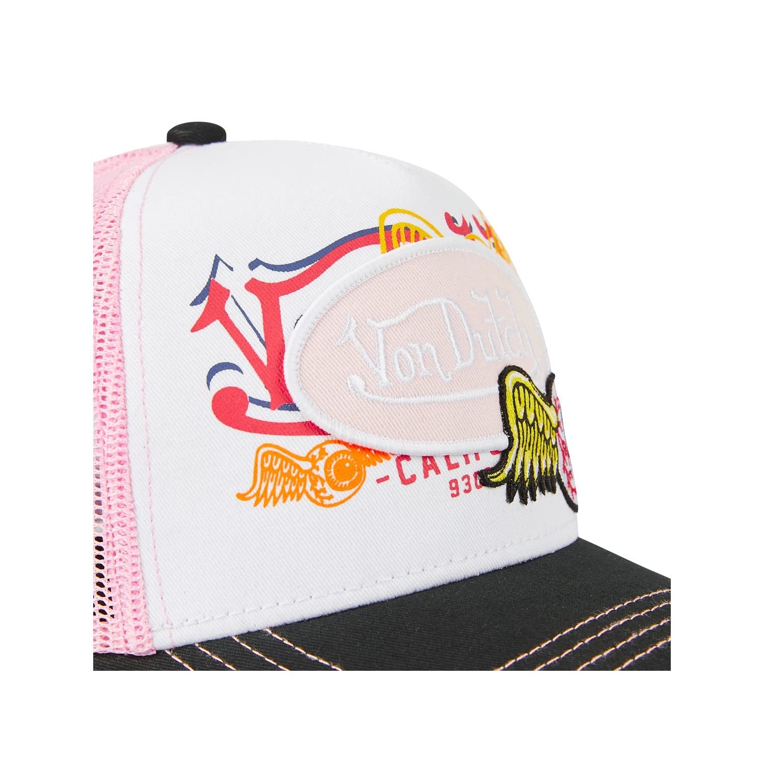 Von Dutch Casquette Trucker Unisex Gorra Blanco-Rosa