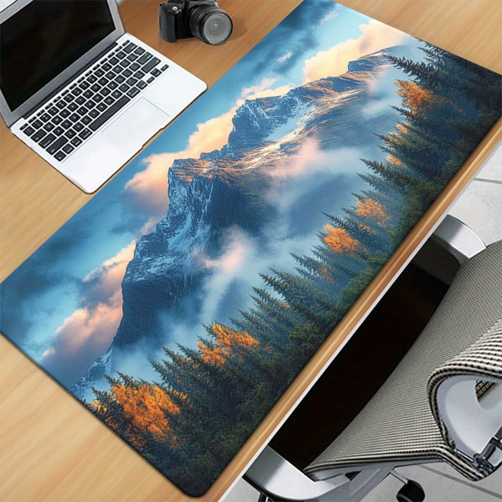 Alfombrilla de Ratón Gaming XXL 1000x500x3mm - Selva Las Montañas Brumosas - Alfombrilla Escritorio Grande con Base Antideslizante y Bordes Cosidos para PC, Oficina