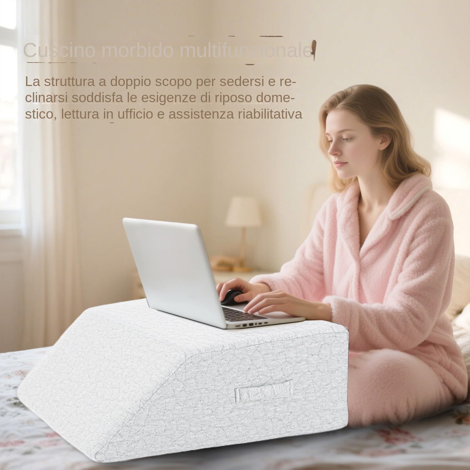 Generico Cuscino per Gambe a Rullo Cuscino a per Appoggio Gambe | Supporto Ergonomico Antiscivolo per Caviglie Relax Lettura Sonnellino in Camera Ufficio Casa Divano
