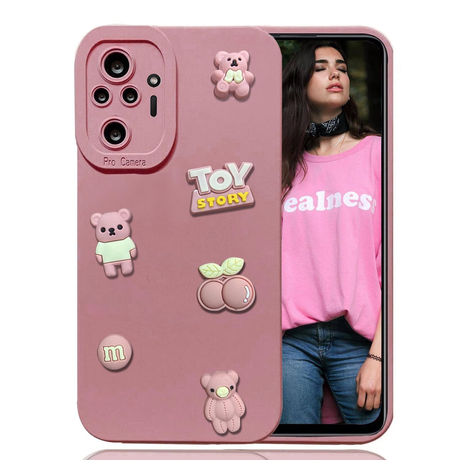KC Back Cover for Mi Redmi Note 10 Pro & Mi Redmi Note 10 Pro Max, 3D Cute Cartoon Characters and Cherry Shockproof Soft Bumper Silicone Case with Camera Protection (Pink) (B0C9GSH47H) Amazon Price History, Amazon Price Tracker