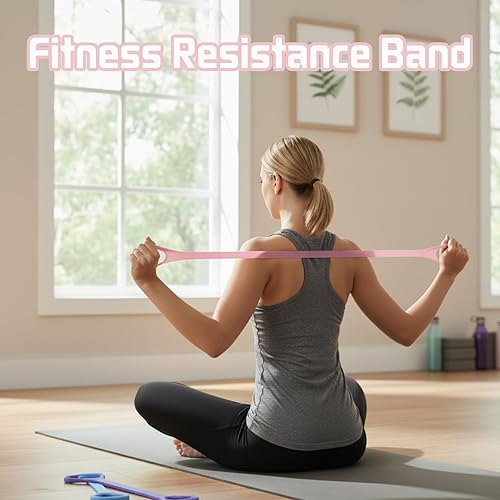 Miniatura 2 de Figura 8 Banda de resistencia de fitness, bandas de resistencia de ejercicio para mujeres, bandas de resistencia con asas para brazos, espalda, 3