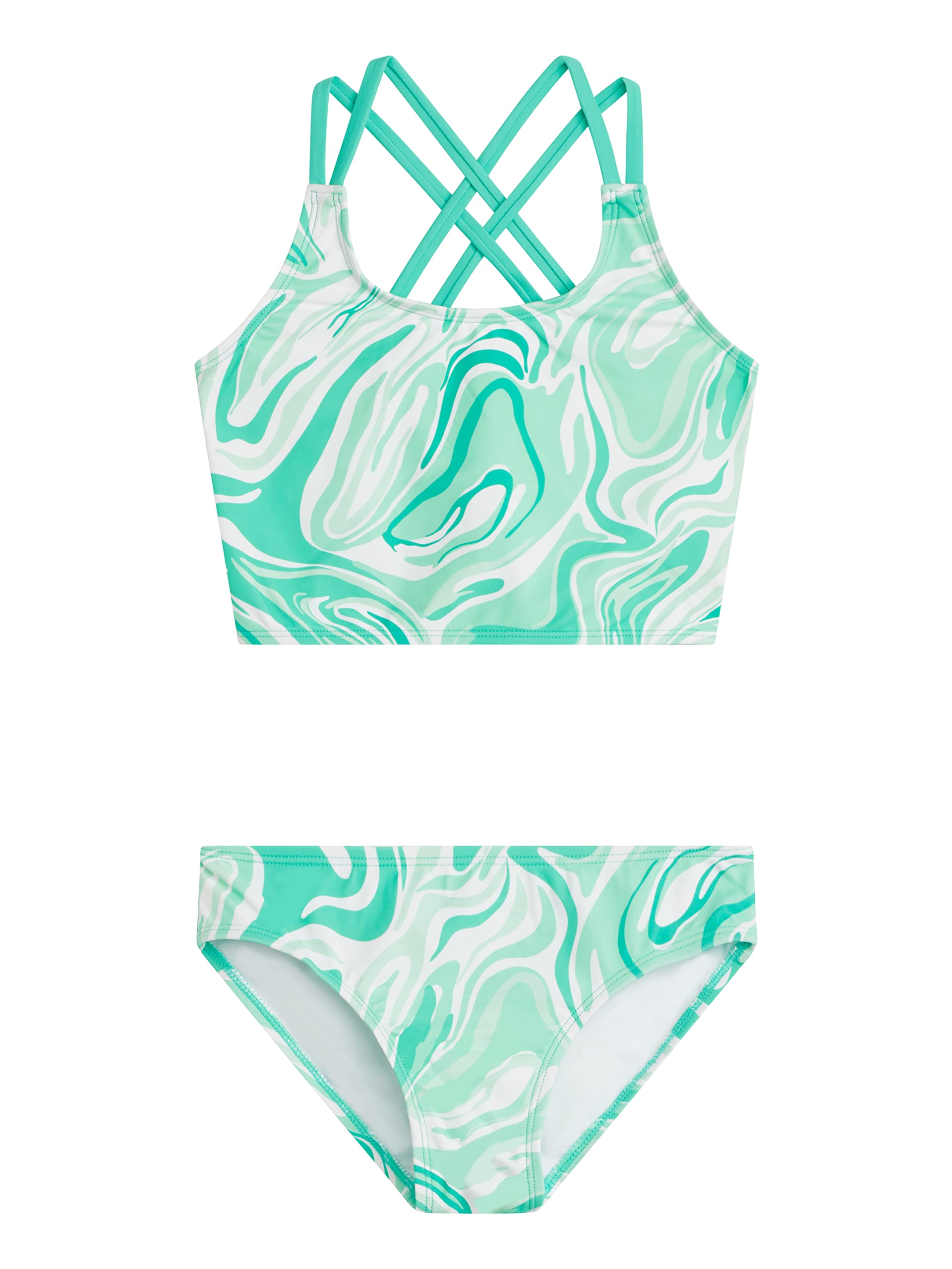 Kanu Surf Girls Waverly UPF 50 Beach Sport Criss-Cross Tankini