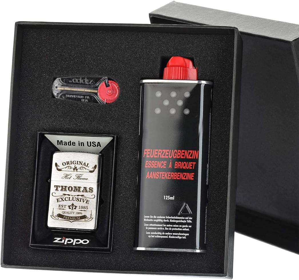 Personalisiertes Zippo Sturmfeuerzeug Geschenk-Set