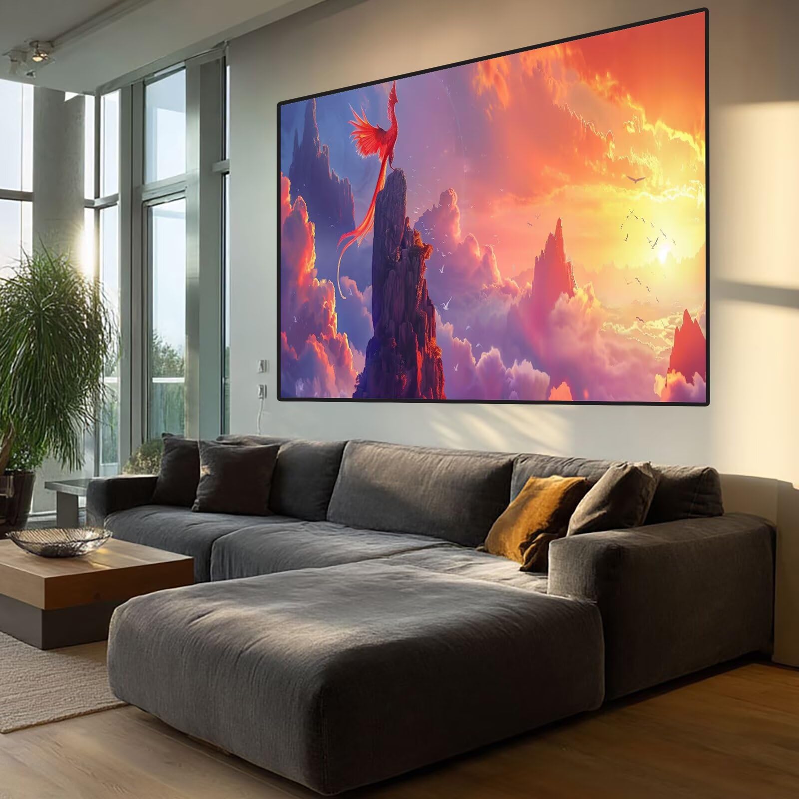 Phoenix Diamond Art Sunset Diamond Painting Arts and Crafts dla dorosłych, zestawy do malowania diamentami 5D, dorosłych, Crysta, haft krzyżykowy, zestaw do haftowania dla początkujących, dekoracja