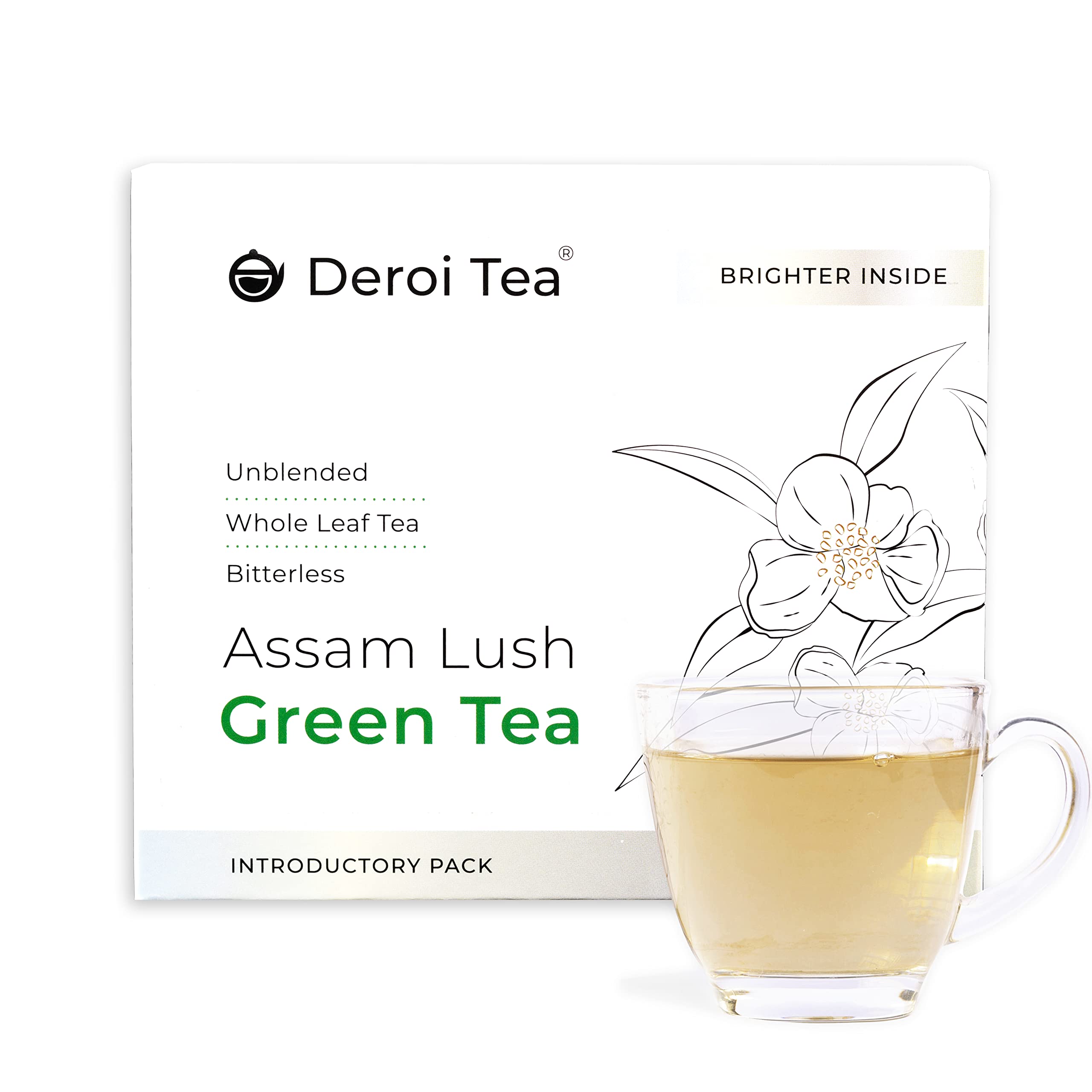 DEROI TEA Assam Lush Green Tea | CARBON-FREE DRIED TEA | 100% Natural Whole Leaf | Assam Tea | 1Bud & 2 Leaves| BITTERLESS | Antioxidant Rich | 100 g (per PACK) - 60 Cups (B0BWV69CZ9) Amazon Price History, Amazon Price Tracker