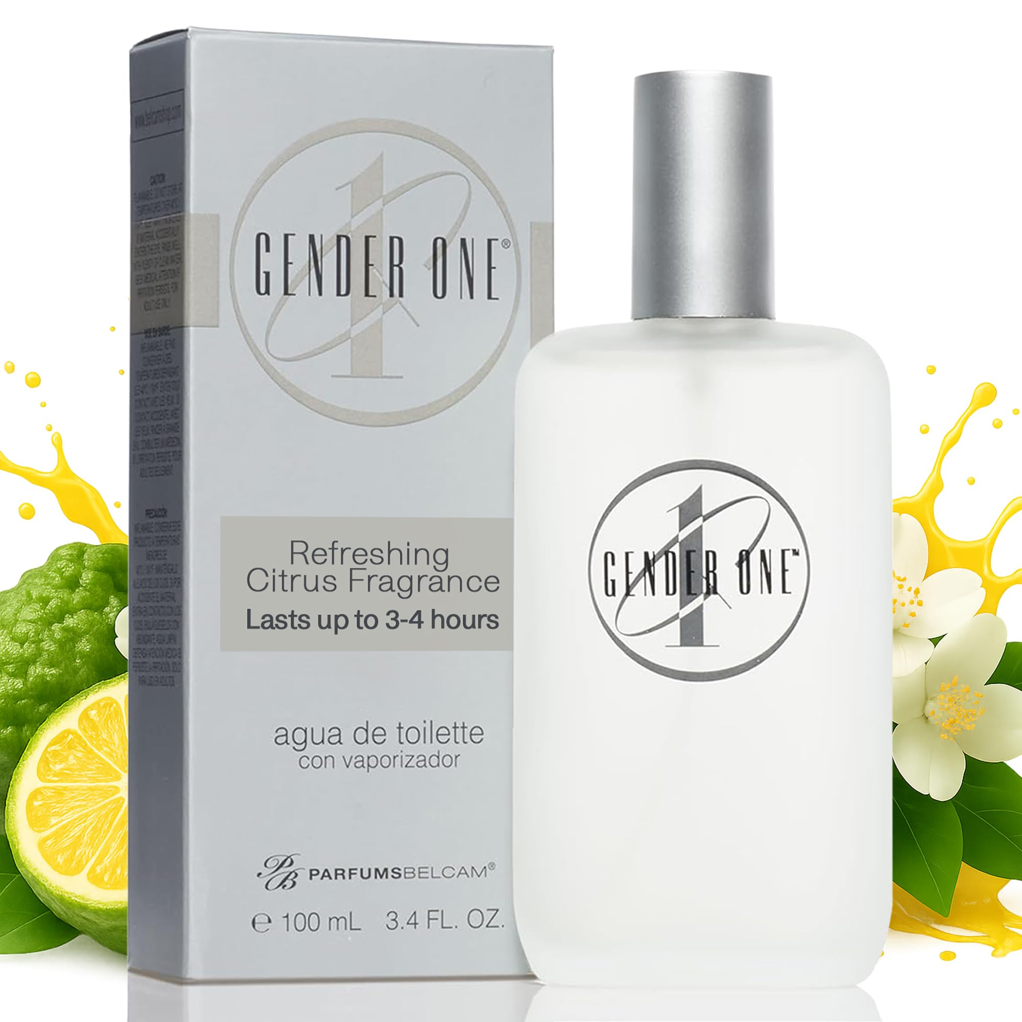 Gender One Eau de Toilette Spray for Men & Women - Fresh Citrus & Green Tea Scent with Bergamot, Cardamom, Jasmine & Musk, Long-Lasting Unisex Perfume, Affordable Perfume – 3.4 Fl Oz