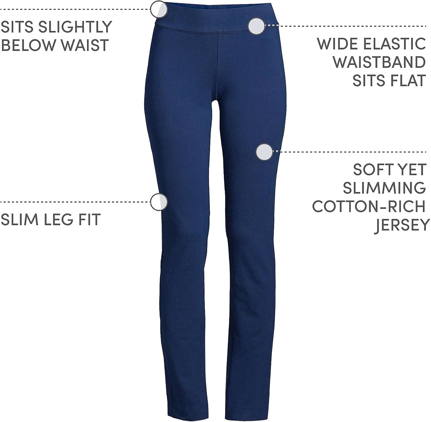 Lands' End Women's Starfish Mid Rise Slim Leg Pants - Image 5