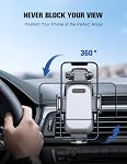 WOCBUY Car Phone Holder, [Strong Suction] Phone Holder Car for Dashboard & Windshield, 360° Rotate Long Arm Car Cell Phone Mount Compatible with iPhone 17 Pro Max/16/15/14/13, All 4”-7” Cellphones