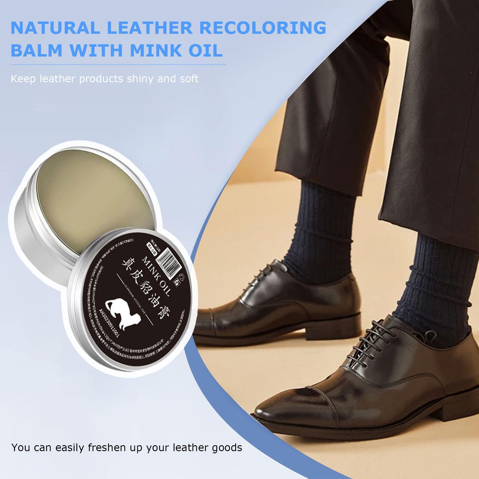 Leather Cream - 15g/ 30g/ 50g Leather Repair Cream | Mink Oil Leather Conditioner Balm | Leather Maintenance Cream | Long Lasting Leather Restoration Cream | Conditioning Cream For Sofas, Car Interior