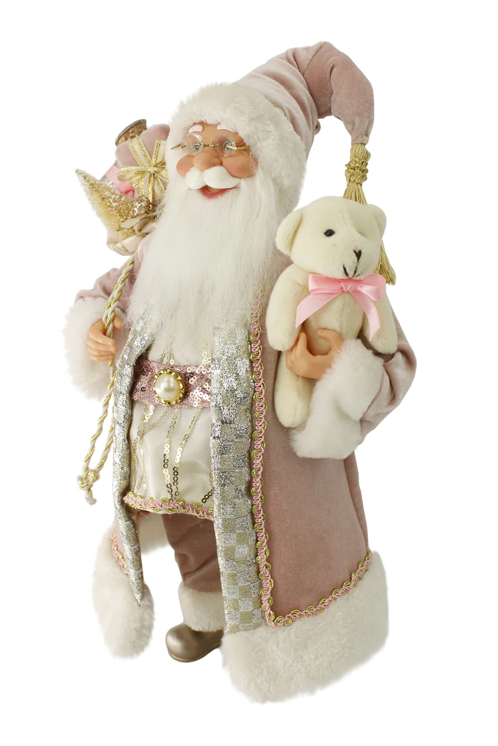 Windy Hill Collection Statuetta Babbo Natale In Piedi – 40,6 Cm – Blu E Oro Con Stelle Metallizzate – Decorazione Natalizia Di Lusso - 2