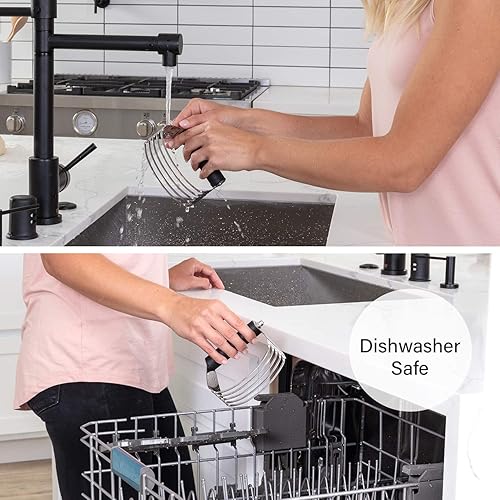 Miniatura 82 de Spring Chef Batidora de masa de tamaño mediano para hornear, herramienta cortadora de masa de acero inoxidable, herramienta manual de cortador