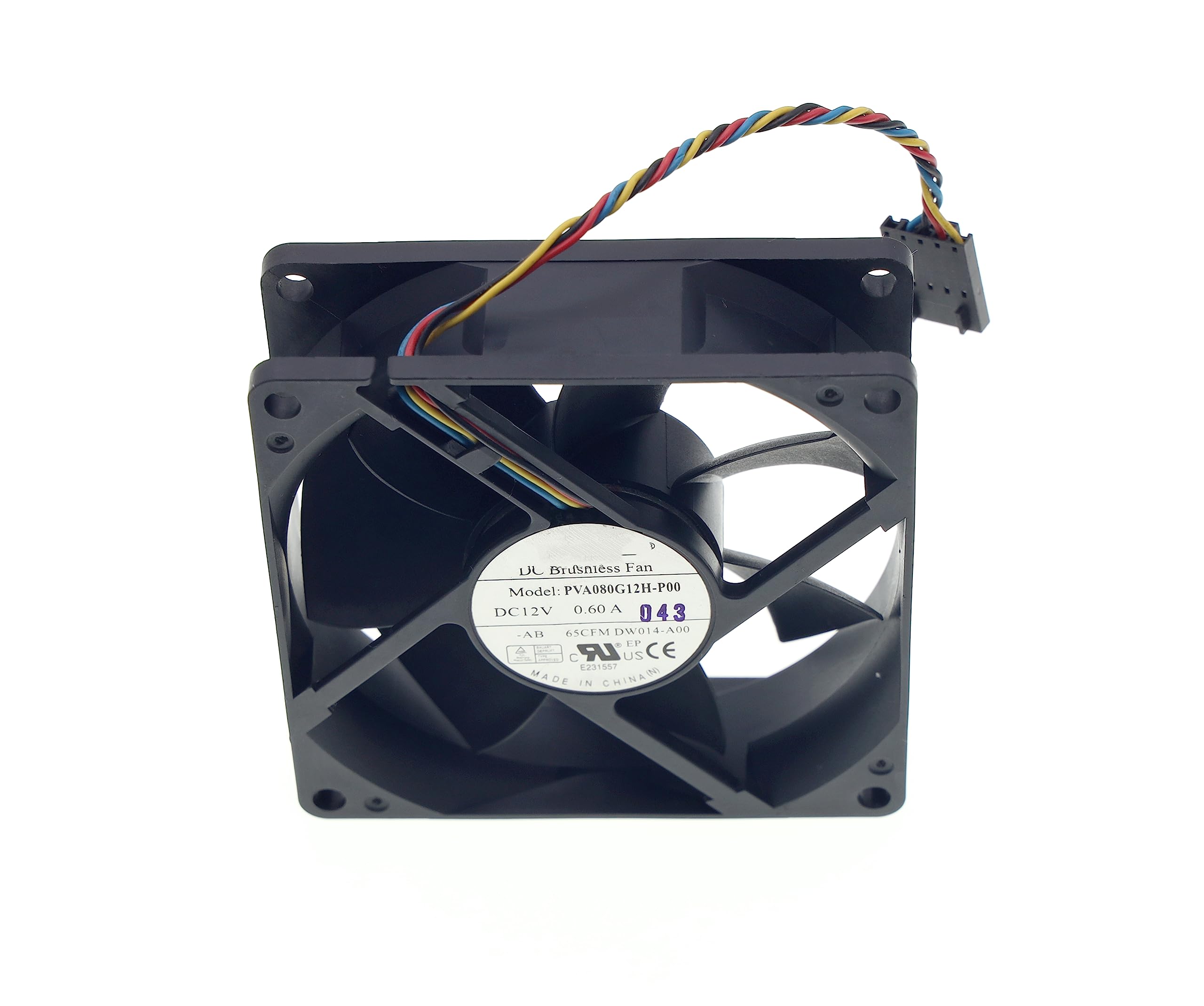 PVA080G12H-P00 Replacement Cooling Fan - 80x80x25mm DC 12V 0.60A 5-Pin Computer Fan