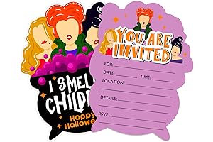 SICOHOME Halloween Hocus Pocus Party Invitations for Kids and Adults