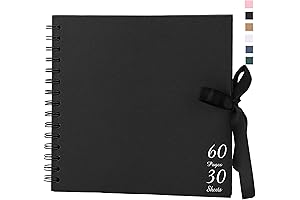 Small Black Scrapbook Album for DIY Keepsakes of Photos & Memories or Emergency Pet Needs