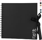Scrapbook Album with 60 Pages Thick Kraft Paper, 8×8in Brown DIY Photo Book, Small Memory Book with Photo Corners for Baby Family Lovers Pets