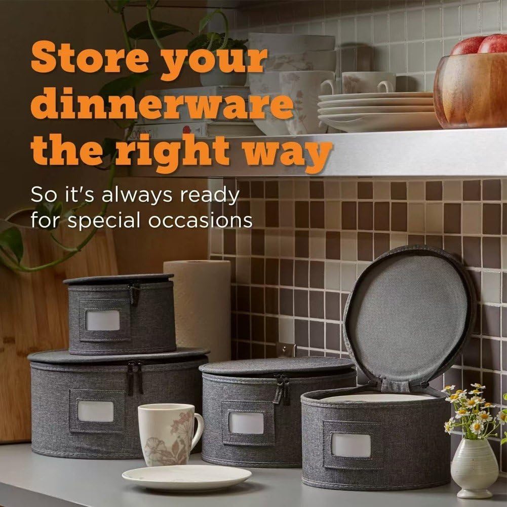 4 porcelanowe pudełka do przechowywania talerzy obiadowych z pokrywką okrągłe kuchenne do przenoszenia i przenoszenia okrągłych talerzy