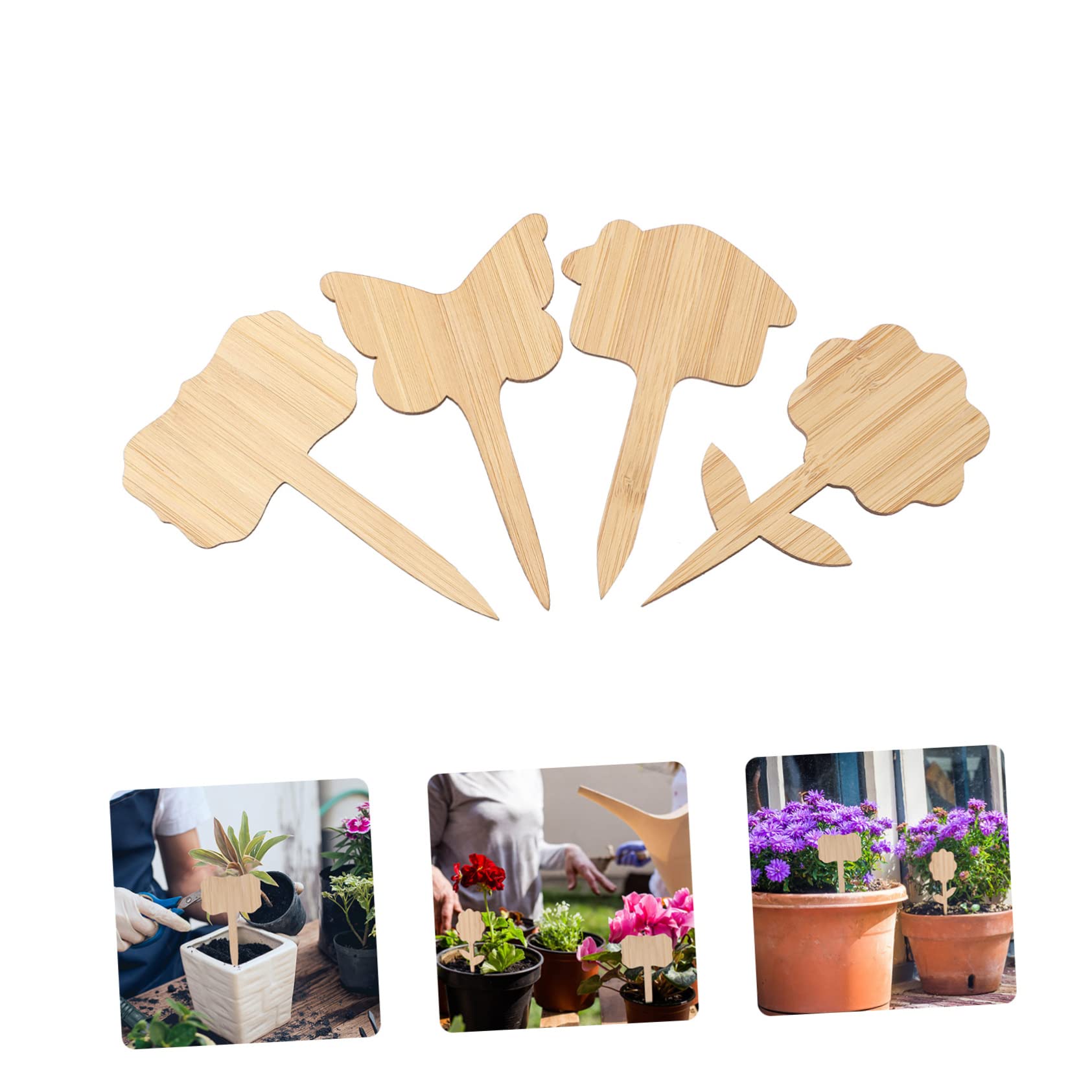 SUPVOX 4 Ensembles Marqueurs De Plantes Bâtons De Bambou Étiquettes Pour Plantes Succulentes De Jardin Grandes Artificielles Plaques D'Étiquettes Pour 40 pièces * 4