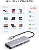 NOVOO USB-C Hub 8 az 1-ben 4K HDMI 100W PD Ethernet Docking Station MacBook 8