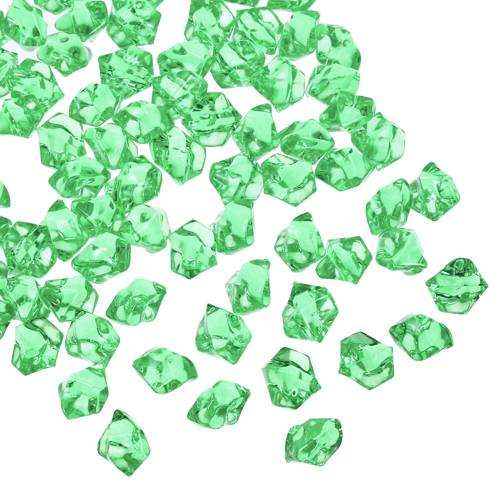 sourcing map 800pcs Fake Ice Rocks Acrylic Green Crystals Gems Stones Dazzling Crushed Ice Sparkling Fake Diamonds for Vase Fillers