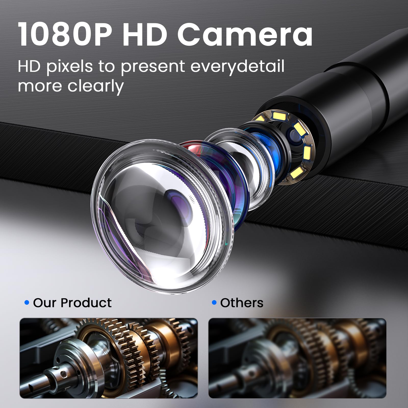 32.8-Foot Flexible Cable Endoscope Camera with Light Source, Snake Camera, Industrial Endoscope Tool, Suitable for Automotive and Mechanical Repairs, as Well as Sewer Cleaning and Inspection — Amazon image 3