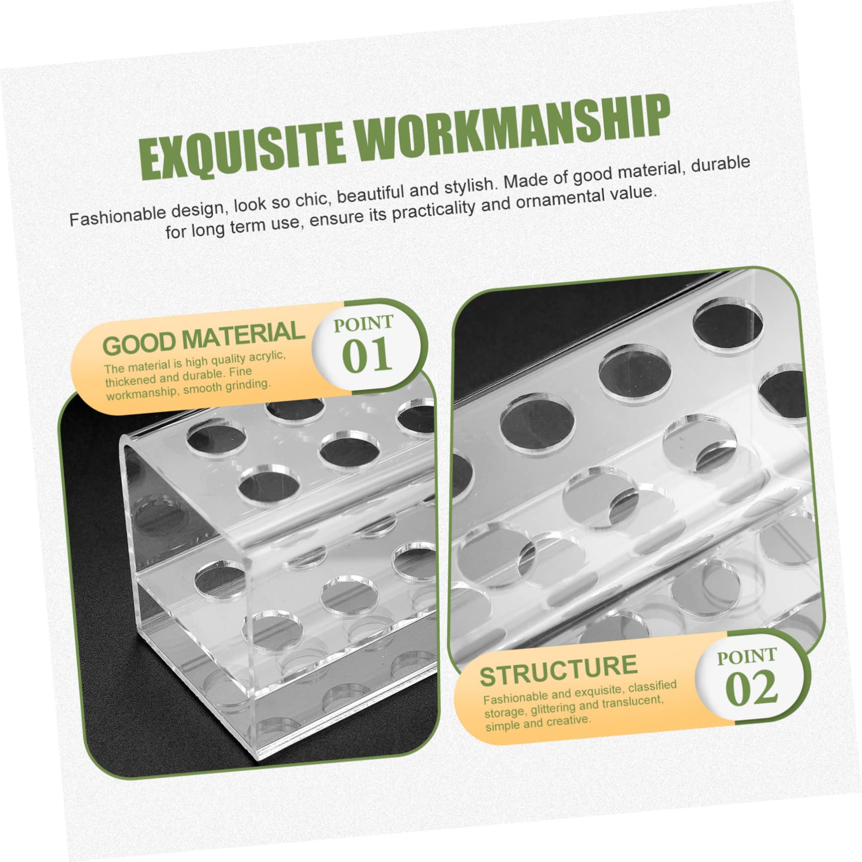 Tofficu 2pezzi Portapenne Acrilico Per e Cancelleria Organizer Per Stabile e Resistente Per Scrivania e Make-up