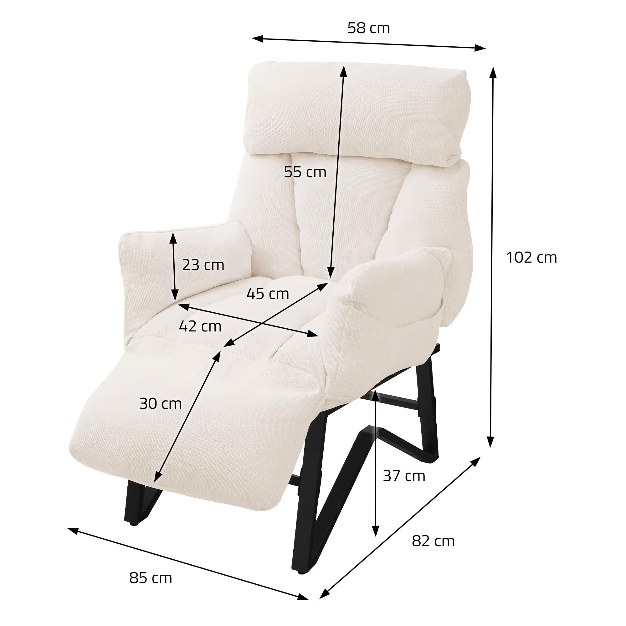 Fauteuil relax marron en lin structure acier dossier et repose-pied réglables accoudoirs rabattables siège inclinable rembourré chaise longue lecture - Gamm vert Fauteuil relax marron en lin structure acier dossier et repose-pied réglables accoudoirs rabattables siège inclinable rembourré chaise longue lecture - Gamm vert