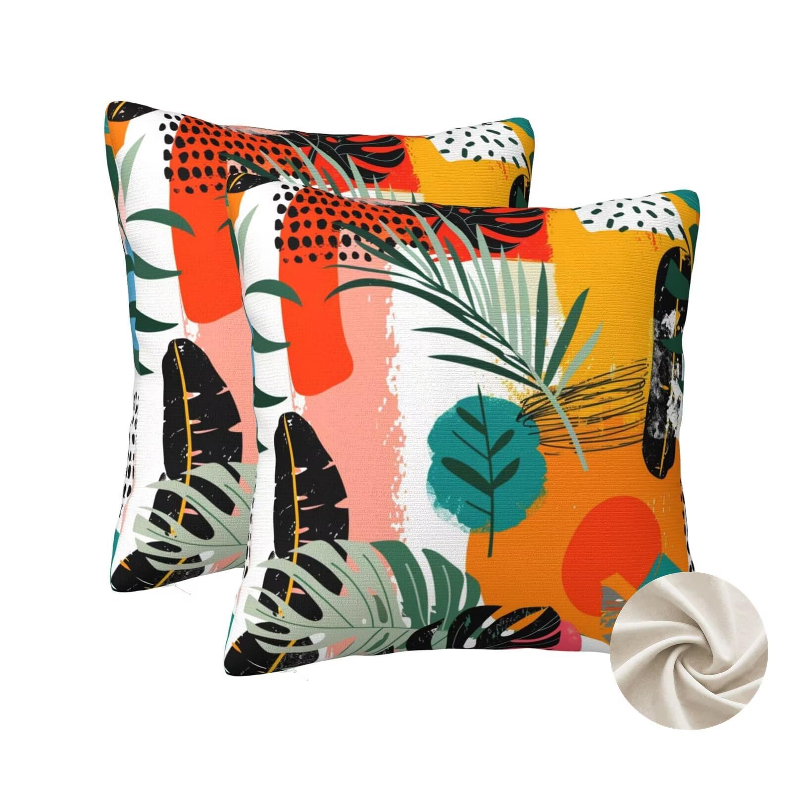 Housse de coussin 60x60 cm au fini doux et élégant motif résumé abstrait