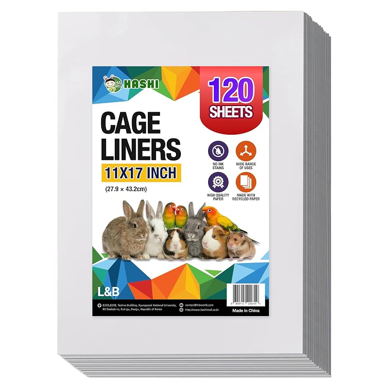 Forro de Papel Absorvente para Gaiola de Aves HA SHI, 120 Folhas de 27,9 x 43,2 cm