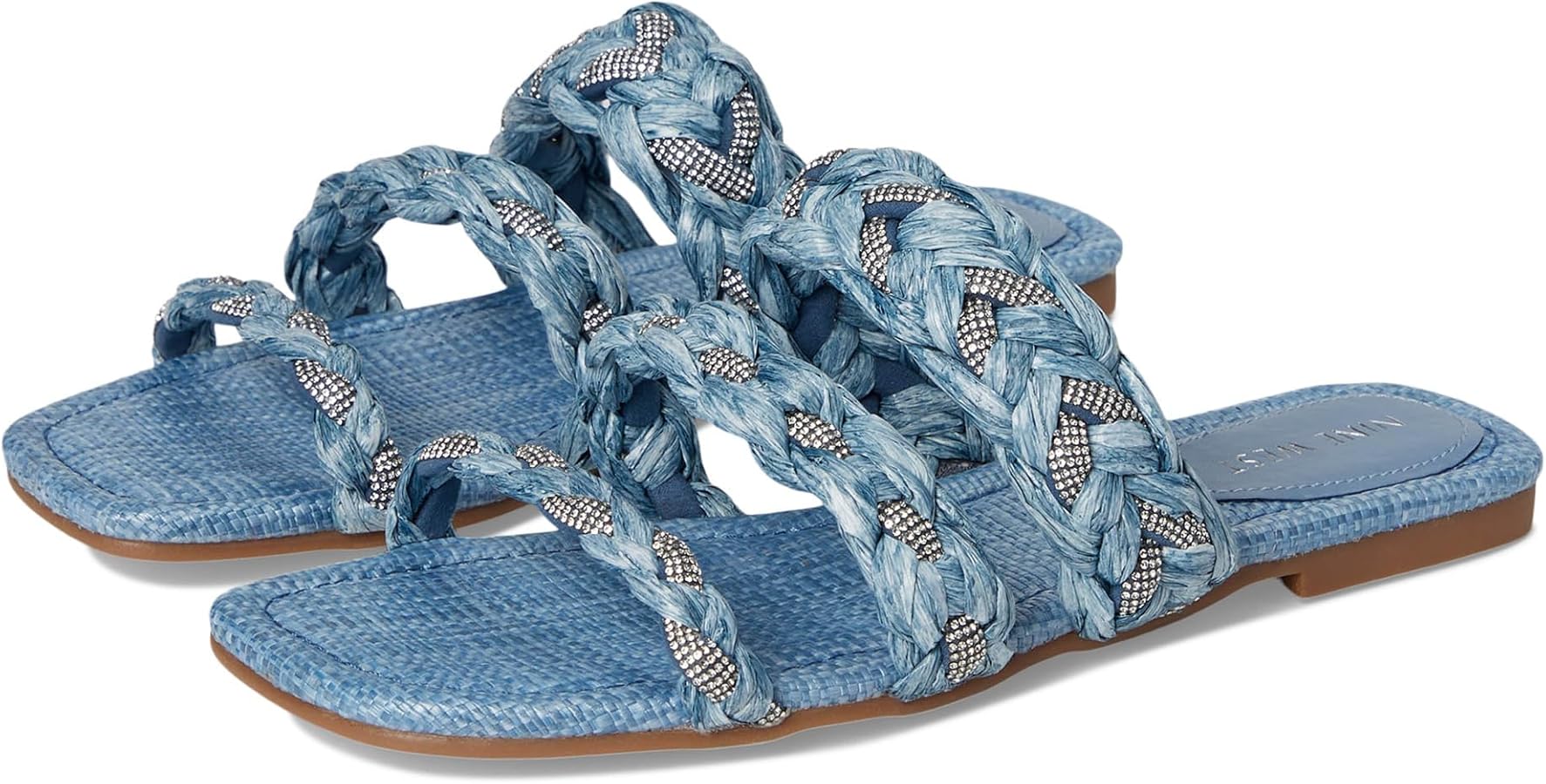 Amazon.com | Nine West Qazz Light Blue 6 M | Slides