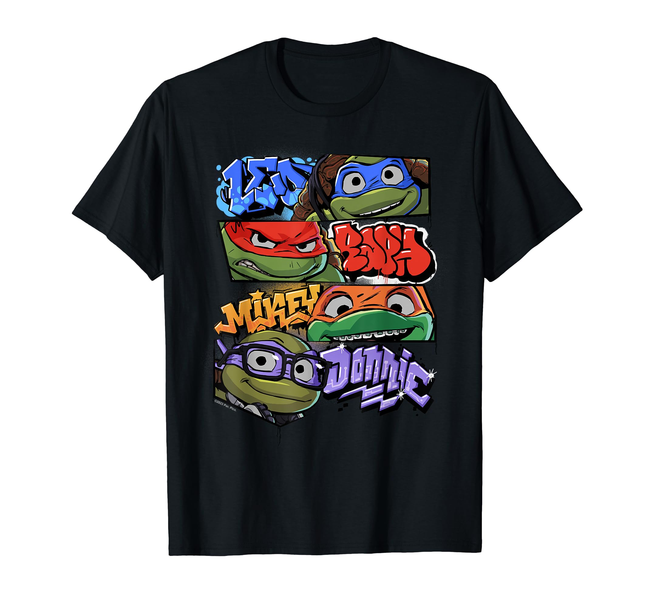Teenage Mutant Ninja TurtlesMutant Mayhem Graffiti Names T-ShirtOEKO-TEX STANDARD 100