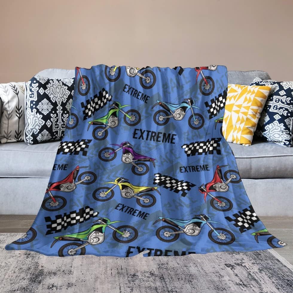 Cool Motorcycle Throw Blanket Car Soft Warm Bedding Bed Blankets Boys Teen Gifts for Couch Bedroom Sofa Office Car, All Season Cozy Flannel Plush Blanket for Kids Adults, 60"X50" - Image 6