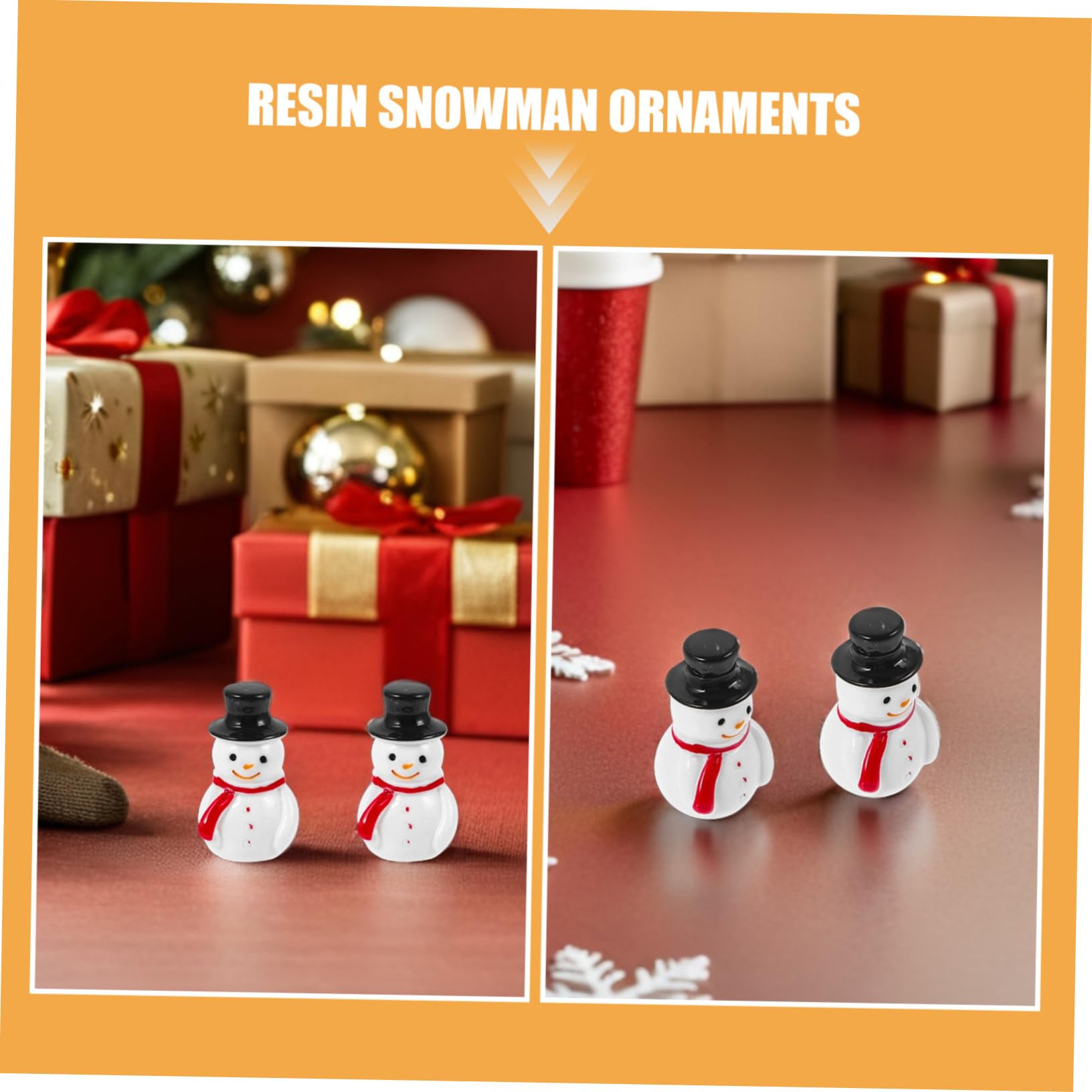 TOYANDONA 100piezas Decoración de Mini Muñeco de Nieve Figura de Muñeco de Miniatura Adorno de Resina para Casa de Muñecas para Jardines de Hadas y Manualidades de Navidad
