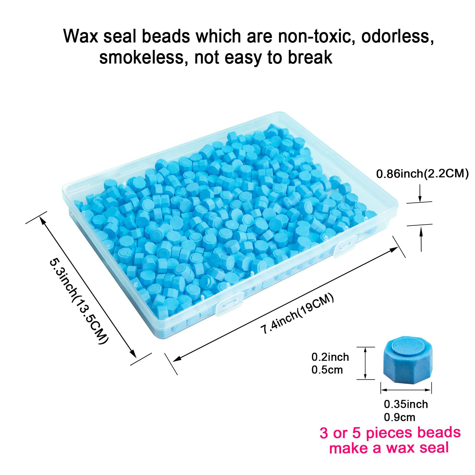 Tomgenrine Premium Wax Seal Beads - 520 Blue Sealing Pellets for Letters Greeting Cards, Wine Bottles & Crafts - Image 2